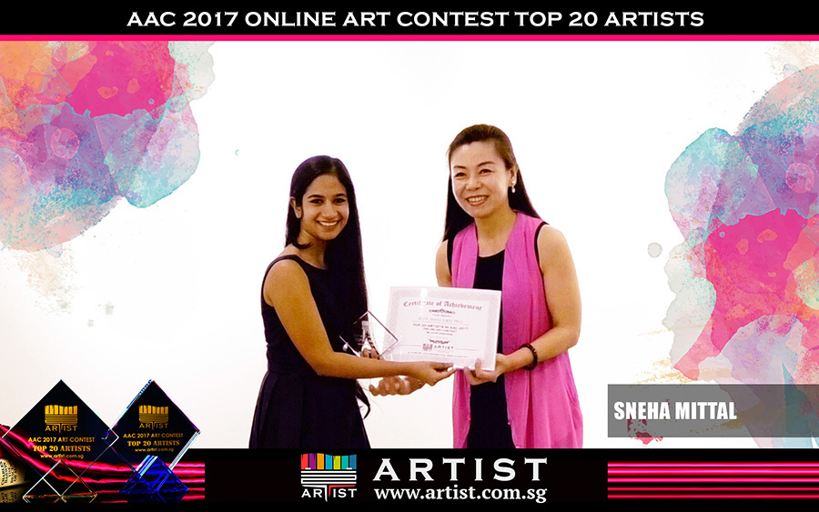  Chief Editor of Artist Singapore Zou Lu present the awards to the Top 20 contest winners