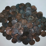 A hoard of Ancient Roman coins found off the coats of Arzachena, Sardinia.