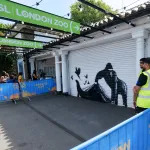 LONDON, UNITED KINGDOM - AUG 13, 2024 -  A gorilla artwork by artist Banksy appears at ZSL London Zoo. (Photo credit should read Matthew Chattle/Future Publishing via Getty Images)