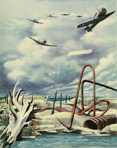 Philip Guston, AT-6’s Over Matagorda Bay, 1943