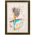 Jean-Michel Basquiat, Untitled (Man with Hat), 1983. The work appears to have been consigned to Christie’s by the Brant Foundation, the private foundation of collector Peter Brant. The large oilstick portrait, which hits the block at Christie’s 21st Century Evening Sale on November 21, 2024. The estimate is  million to  million. Image courtesy of Christie