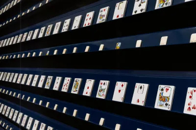 Bars of soap with image transfers of playing cards. 