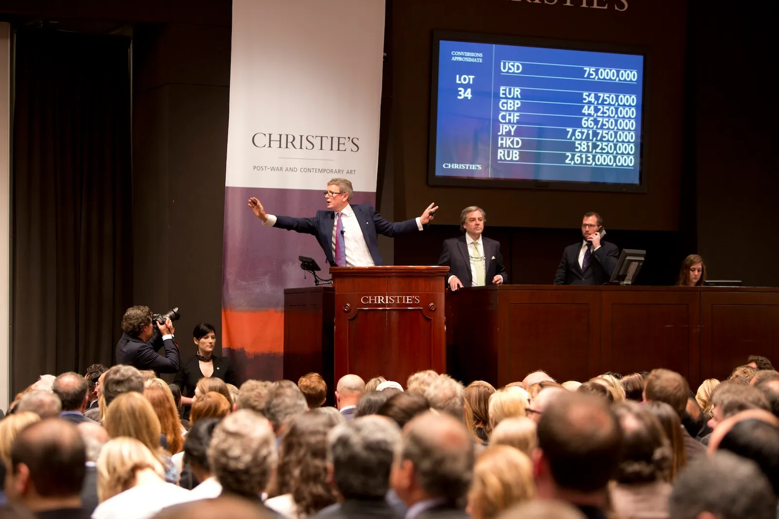 An auctioneer during an auction.