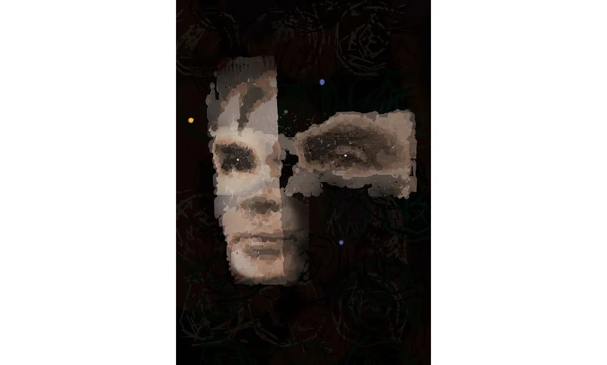 Ai-Da Robot (Aidan Meller), A.I. God. Portrait of Alan Turing, 2024. The artwork sold at Sotheby